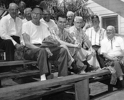 At Bradenton in the early 1950s. Roland Hemond is in the front, second from left, and Doc Gautreau is in the second row over Hemond’s left shoulder.