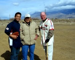 From left: Kerry Yo Nakagawa of the Nisei Baseball Research Project; Pete Mitsui, founder of the San Fernando Aces Japnese-American semipro team; and Jeff Arnett, former director of education at the 