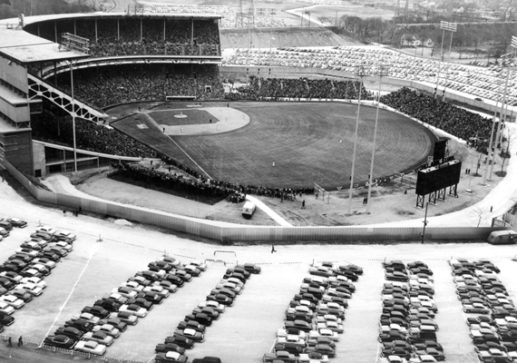 Milwaukee County Stadium was in its third season as home of the National League's Braves when it hosted the inaugural Global World Series in 1955.