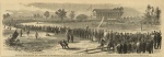 The Atlantics of Brooklyn and the Athletics of Philadelphia formed one of the most intense rivalries during baseball’s pioneer era. This graphic depicts a match between the clubs at Philadelphia from 1865.