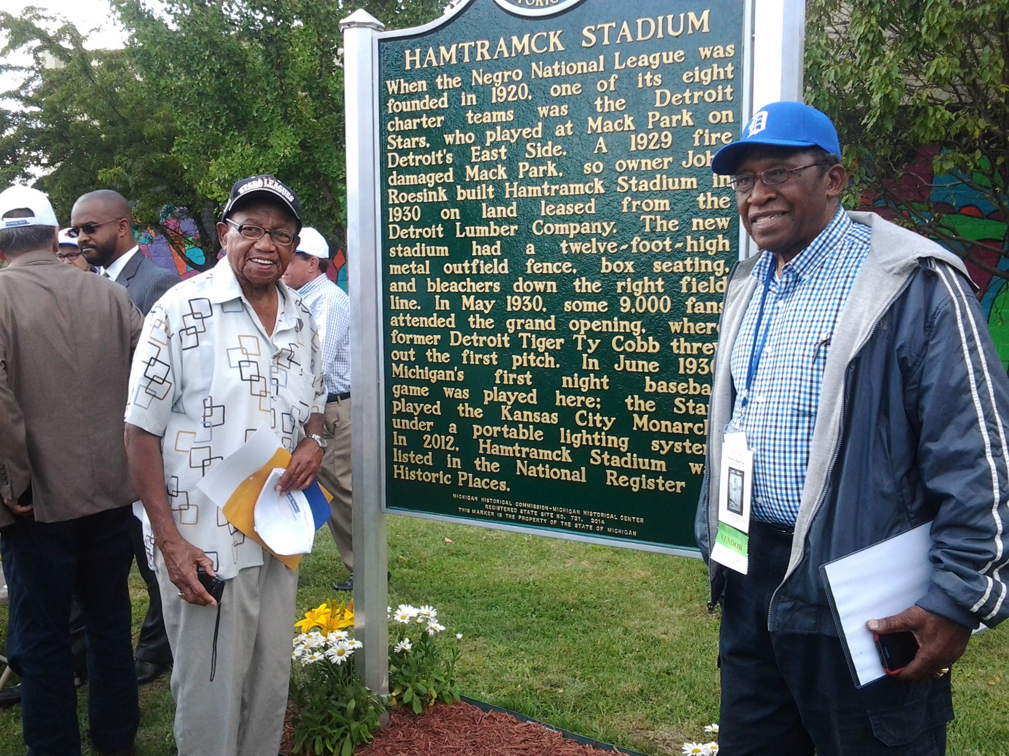 A historical marker was dedicated outside of Hamtramck Stadium near Detroit, Michigan, in 2014.