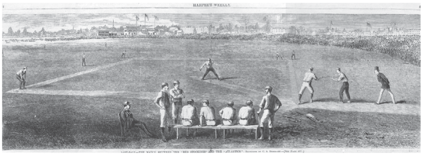 A July 2, 1870 Harpers Weekly illustration of the game.